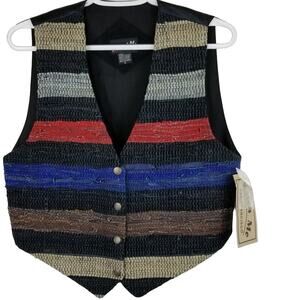 Katch Me San Francisco Western Leather Vest Women's Sz S NWT